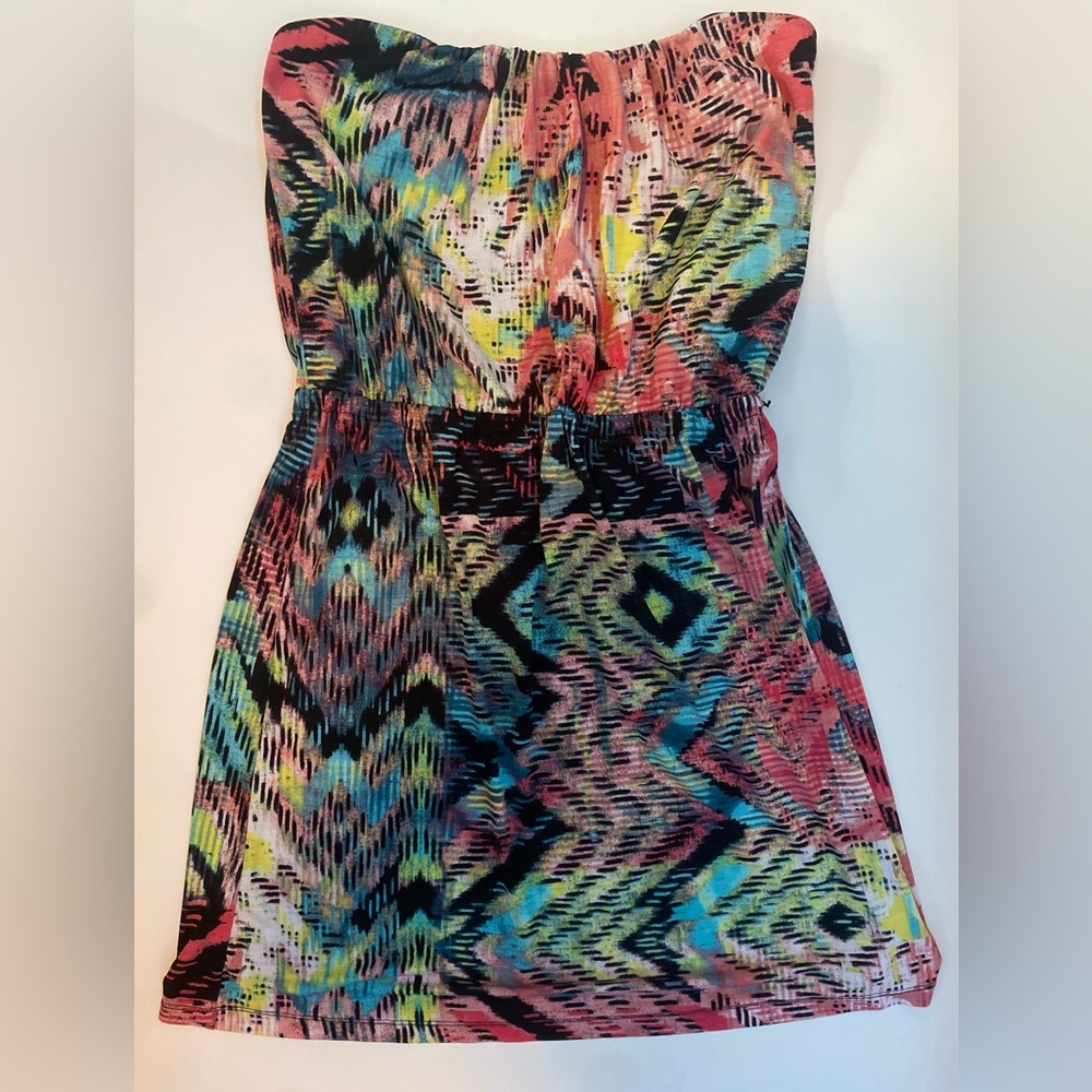 Three Pink Hearts Strapless Mini Dress
